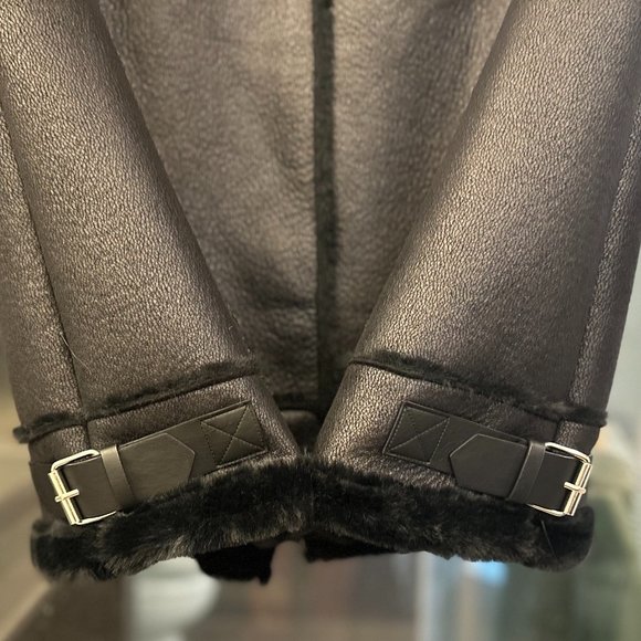 House Of Harlow 1960 Moto Faux Fur + Faux Leather Vest (Black) - Picture 13 of 16